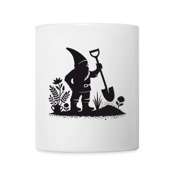 charmantes Silhouetten-Motiv eines Gartenzwergs - Tasse - Weiß - Vorne