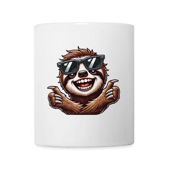 Casual Sloth with Sunglasses Cool Portrait - Mug - white - Front