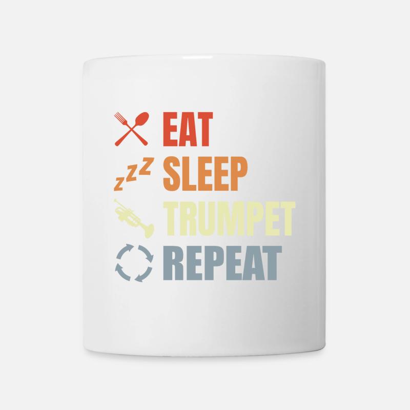 Mangez la trompette du sommeil Répéter - Mug blanc - blanc