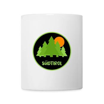 Tyrol du Sud rond, coucher de soleil - Mug blanc - blanc - Devant