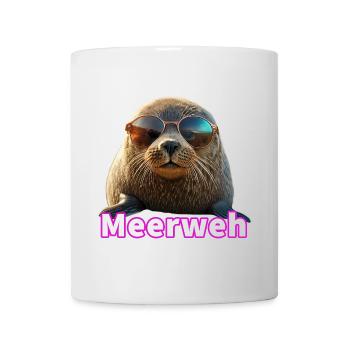 Walross mit Sonnenbrille - Tasse - Weiß - Vorne