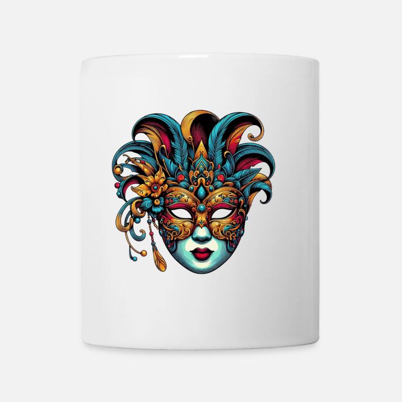Karnevalsmaske in Venedig - Tasse - Weiß
