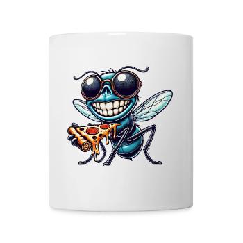 Fliege Pizza Liebhaber Fast Food Cool - Tasse - Weiß - Vorne