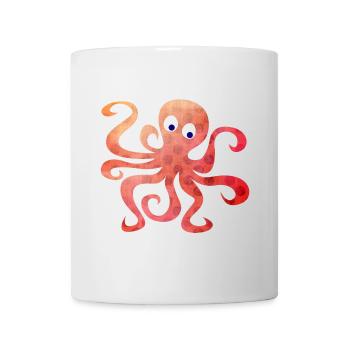 Oktopus Dots Punkte Tintenfisch Tentakel Comic - Tasse - Weiß - Vorne