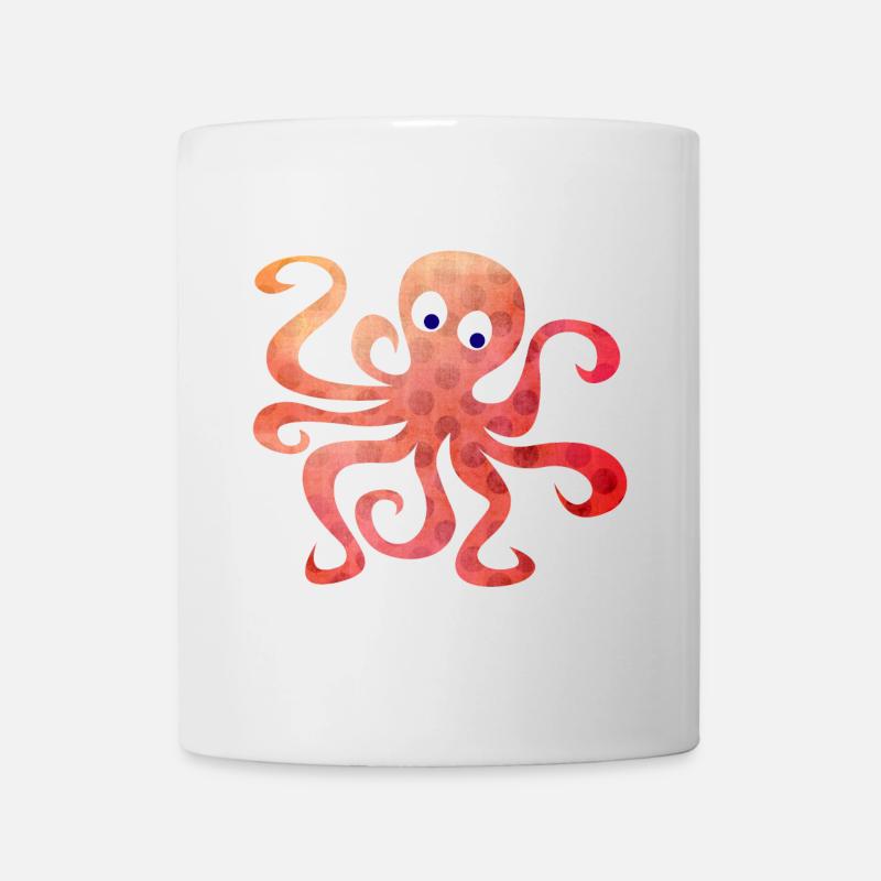 Octopus Dots Squid Tentacule Bande dessinée - Mug blanc - blanc