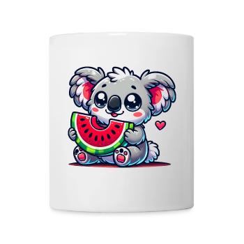 L’adorable koala déguste un morceau de pastèque - Mug blanc - blanc - Devant