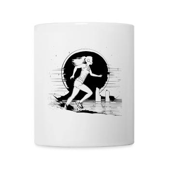 Läuferin Zeichnung - Tasse - Weiß - Vorne