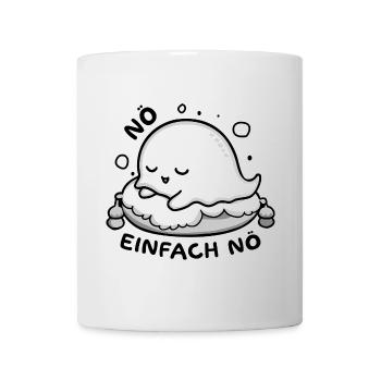 Kawaii Geist auf Kissen - Nö Einfach Nö - Tasse - Weiß - Vorne
