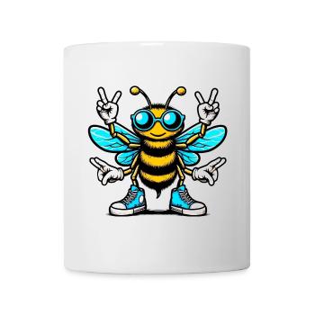 Biene mit Sonnenbrille - Tasse - Weiß - Vorne