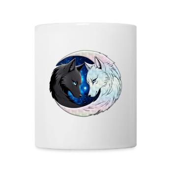 Zwei majestätische Wolfsköpfe - Tasse - Weiß - Vorne