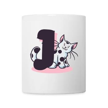 Katze Buchstabe J - Tasse - Weiß - Vorne