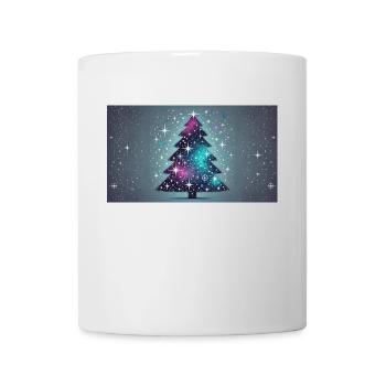 Weihnachtsbaum mit Glitzer - Tasse - Weiß - Vorne