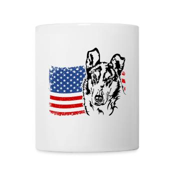 Kurzhaarcollie Collie Amerika Fahne Hunde Wilsigns - Tasse - Weiß - Vorne