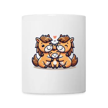 Famille De Chevaux Mère Et Père Avec Un Enfant - Mug blanc - blanc - Devant