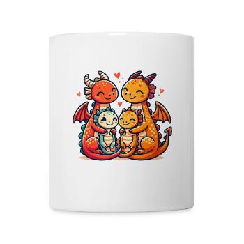 Dragon Family Mother And Father With Two Children - Mug - white - Front