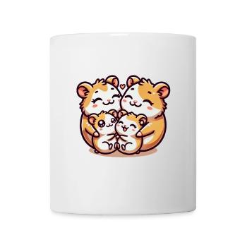 Famille Hamster Mère Et Père Avec Deux Enfants - Mug blanc - blanc - Devant