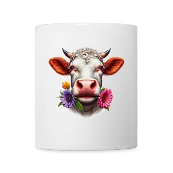 Blumen aus Kuh - Tasse - Weiß - Vorne