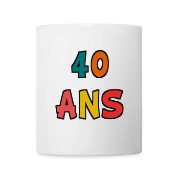40. 40 YEARS. 40th ANNIVERSARY. 40 YEARS ANNIVERSARY. - Mug - white - Front