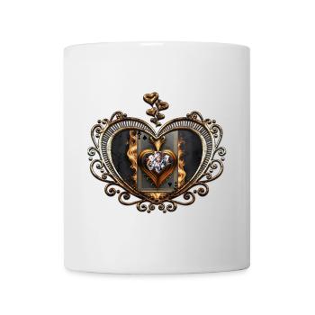 Frauenkarte mit brennendem Herzen - Tasse - Weiß - Vorne