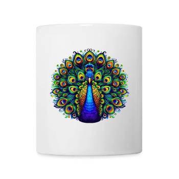 Pfau - Tasse - Weiß - Vorne