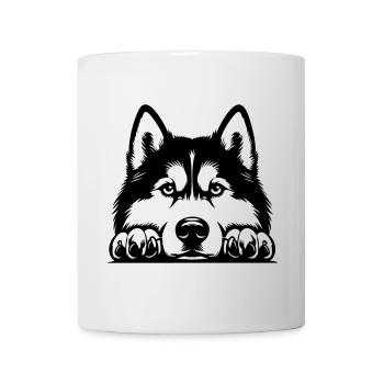 Tête de husky avec pattes - Mug blanc - blanc - Devant
