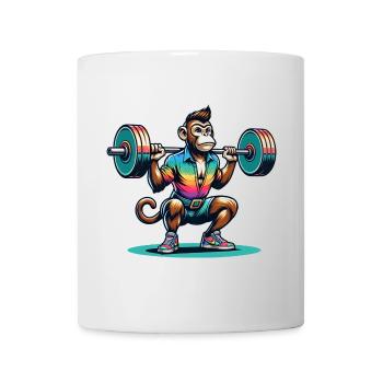 Cool Monkey Squatting In The Gym - Tasse - Weiß - Vorne