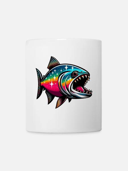 Piranha - Tasse - Weiß