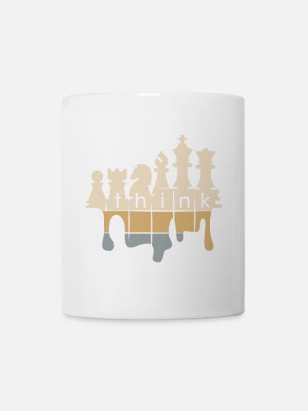 Schach retro Graffiti think Schachfiguren Symbol - Tasse - Weiß