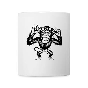 Grinsender Affe mit Sonnenbrille - Tasse - Weiß - Vorne