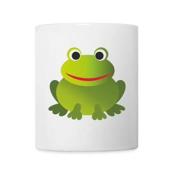 Lustiger Grüner Frosch - personalisierbar - Tasse - Weiß - Vorne