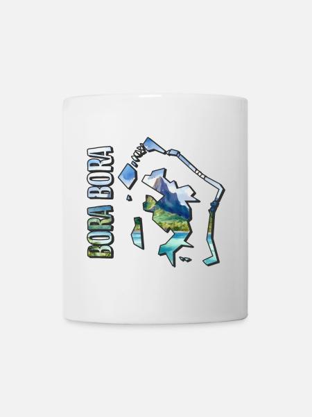 Aquarell Landkarte Bora Bora - Tasse - Weiß
