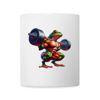 Grenouille Crapaud Crapaud Fitness Entraînement d’haltérophilie - Mug blanc - blanc - Devant