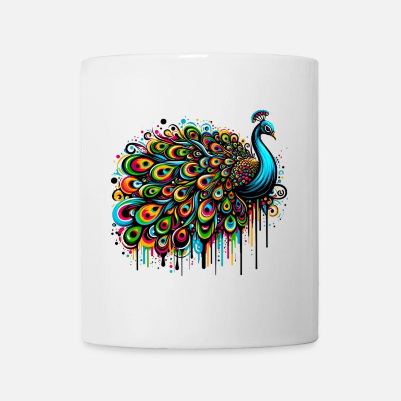 Pfau - Tasse - Weiß