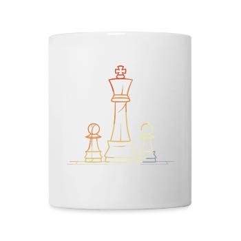 Schachfiguren Zeichnung Retro - Tasse - Weiß - Vorne