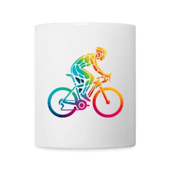 Vibrant Rainbow Cycling Art - Mug - white - Front