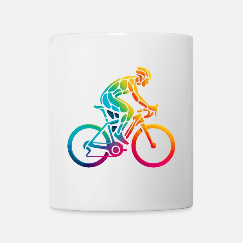 Lebendige Regenbogen-Fahrradkunst - Tasse - Weiß