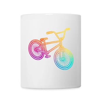 Regenbogen Geometrisches Fahrrad Illustration - Tasse - Weiß - Vorne