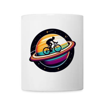 Radfahrer auf dem Saturn - Tasse - Weiß - Vorne