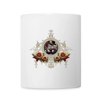 Romantik eines Totenkopf-Hochzeitspaares - Tasse - Weiß - Vorne