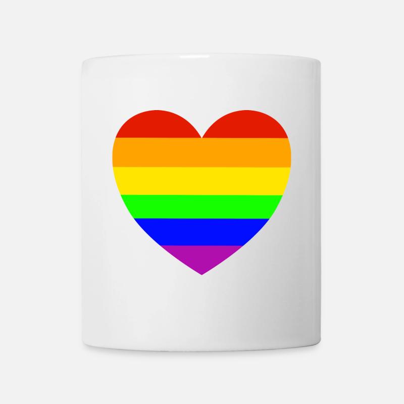 Regenbogenherz Pride Design - Tasse - Weiß