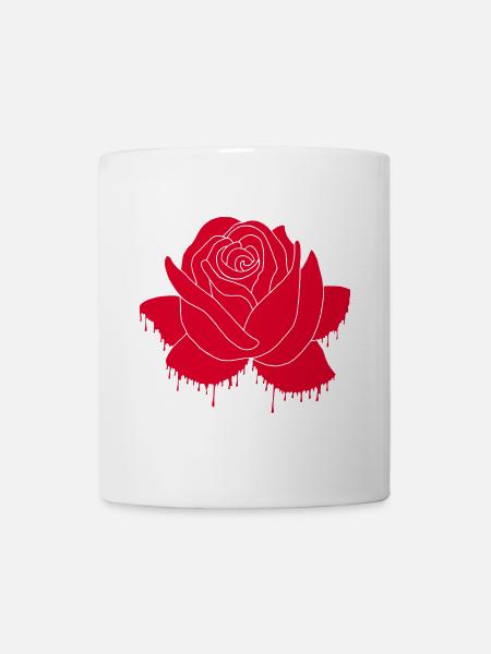Graffiti einer roten Rose - Tasse - Weiß