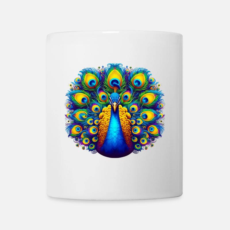 Pfau - Tasse - Weiß