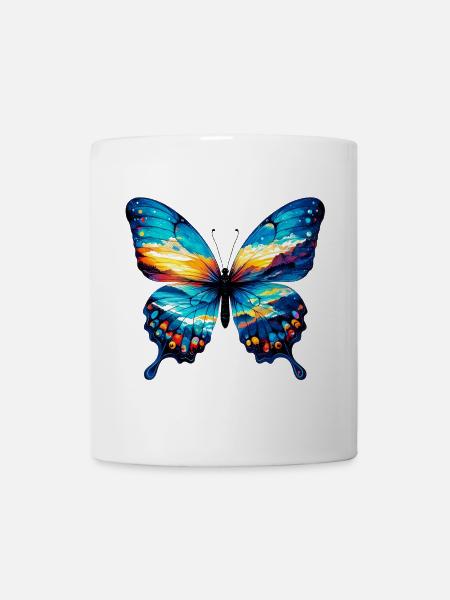 Schmetterling - Tasse - Weiß