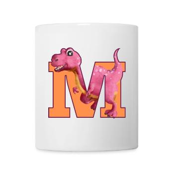 M- DINOSAURIER, Personalisierbar - Tasse - Weiß - Vorne