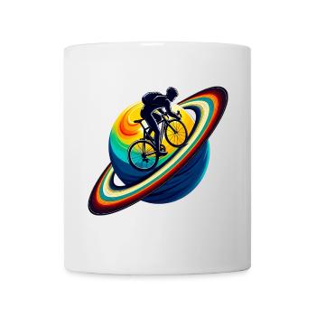Radfahrer auf dem Saturn - Tasse - Weiß - Vorne