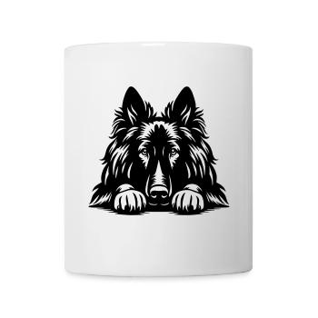 Tête de Tervueren avec pattes - Mug blanc - blanc - Devant