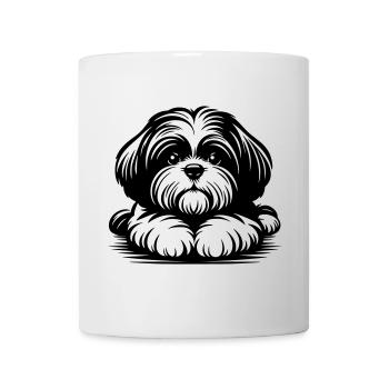 Tête de Shih Tzu avec pattes - Mug blanc - blanc - Devant