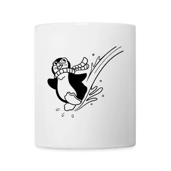 Pinguin-Spaß zum Ausmalen für Kinderbekleidung - Tasse - Weiß - Vorne