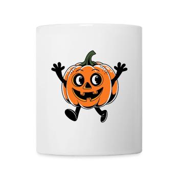 Rire, drôle, citrouille, sauter et courir - Mug blanc - blanc - Devant