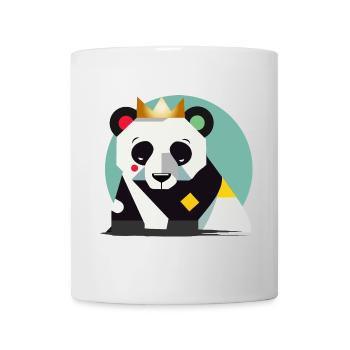 Geometric Panda with Crown – Stylish Animal Print - Mug - white - Front